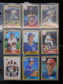 Binder Page of 9 Baseball Trading Cards