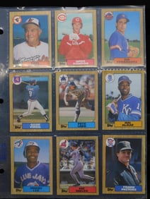 1980s Baseball Trading Cards in Plastic Sleeves