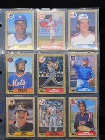 Sheet of Vintage Baseball Trading Cards