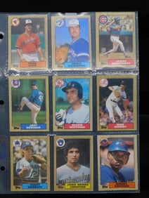 9 Vintage Baseball Cards in Protective Sleeves