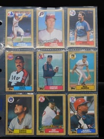 Sheet of 9 Vintage Baseball Cards in Sleeve