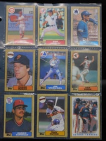 9 Baseball Trading Cards in Protective Sleeve