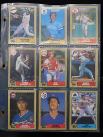 Vintage Baseball Cards in Plastic Sleeves