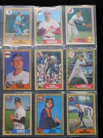 9 Topps Baseball Cards in Plastic Sleeve