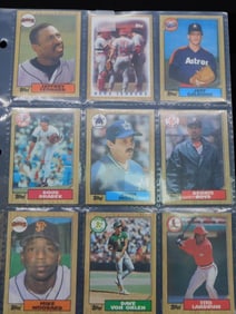 1987 Topps Baseball Cards in Protective Sheet