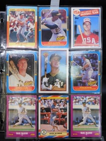Baseball Trading Cards in Protective Sleeves
