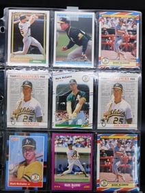 Mark McGwire Baseball Cards in Binder Sleeves