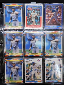 Binder Page of 1980s Baseball Cards (Ruben Sierra & Others)
