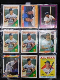 Baseball Trading Cards in Nine-Pocket Page