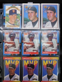 Will Clark Baseball Cards in Sleeves