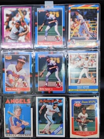 Binder Page of Baseball Cards Featuring Various Players