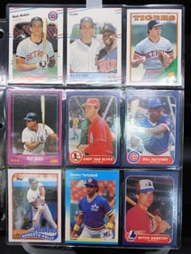 Vintage Baseball Trading Cards in Plastic Sheets