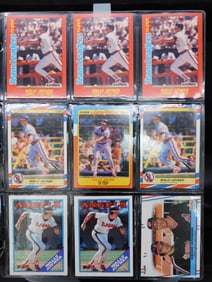 Binder Page of Baseball Cards Featuring MLB Players