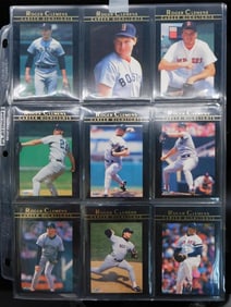 Roger Clemens Baseball Cards in Protective Binder