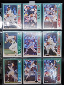 9 Vintage Baseball Cards in Plastic Sleeves
