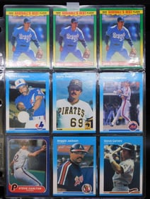 9 Vintage Baseball Cards in Binder Sleeve