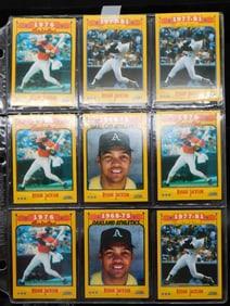 Reggie Jackson Baseball Cards Set in Display Sleeve