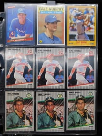 Vintage Baseball Cards in Protective Sleeves