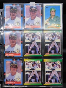 Jose Canseco Baseball Cards in Sleeves