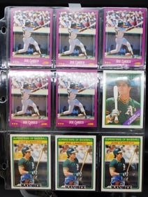 Nine 1980s Baseball Trading Cards