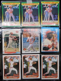 Eric Davis Baseball Cards in Plastic Binder