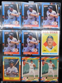 Wade Boggs Baseball Cards in Protective Sleeves