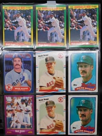 Wade Boggs Baseball Cards in Album Sheets
