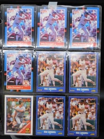 Mike Greenwell Baseball Cards in Plastic Binder Pages
