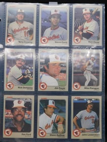 9 Baltimore Orioles Baseball Cards in Album Sleeve