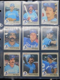 Nine Kansas City Royals Baseball Cards in Sleeve