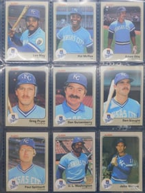 Kansas City Royals Baseball Card Collection in Sleeves