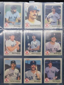 Nine Boston Red Sox Baseball Cards