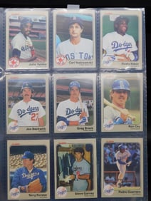 Vintage Baseball Trading Cards in Plastic Sleeves