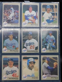 Sheet of Vintage Los Angeles Dodgers Baseball Cards