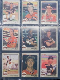 9 Vintage Baseball Trading Cards in Protective Sleeve