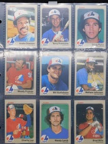 Sheet of Montreal Expos Baseball Cards from 1983