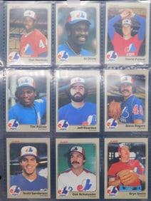 Montreal Expos Baseball Cards in Protective Sheets