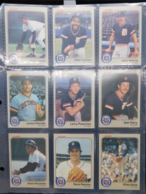 1981 Fleer Baseball Card Sheet Featuring 9 Players
