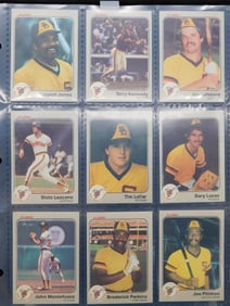 1980s Baseball Cards Collection in Plastic Sleeves