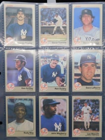 Vintage New York Yankees Baseball Cards in Protective Sleeve