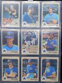 Nine 1981 Topps Baseball Cards in Plastic Sleeve