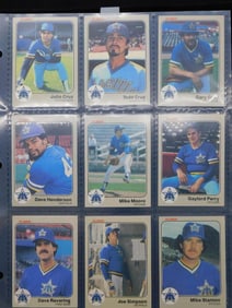 Baseball Cards Featuring Players in Blue Uniforms