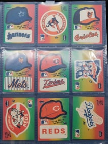 Vintage Fleer MLB Team Logo Stickers with Team Stats