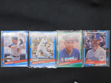4 Baseball Trading Cards Featuring MLB Players