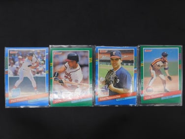 4 MLB Baseball Trading Cards in Sleeves