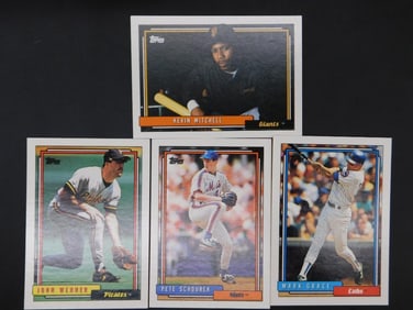 4 Topps Baseball Cards Featuring Star Players