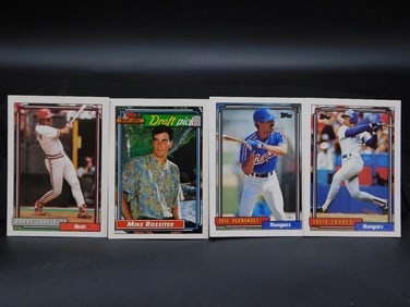 4 Vintage 1990s Baseball Trading Cards