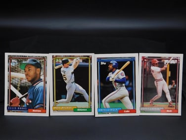 4 Baseball Trading Cards Featuring Notable Players