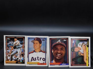 4 MLB Trading Cards Featuring Various Players