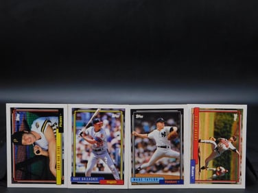 4 Baseball Trading Cards: Various Players